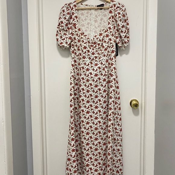 Danielle Bernstein Womens Floral Slip Maxi Dress White Floral Size 4